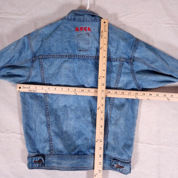 RVCA Grillo Special Edition Denim Jacket Womens XS Pockets Artsy Interior Jean - Picture 4 of 13